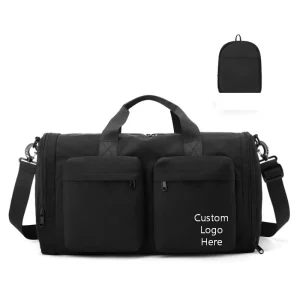 Foldable Travel Duffle Bag Customize Logo Large Capacity Multi Pockets Sports Gym Bag with Shoe Compartment