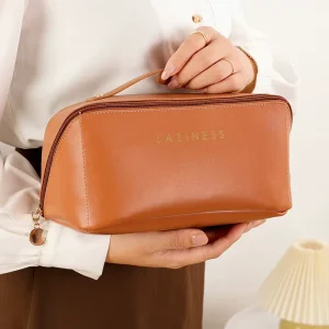 For RH2234 Fashion Large Capacity Travel Cosmetic Bag with Zipper Closure Multifunctional Storage PU Leather