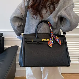 Foreign Trade Kadro Dachshund Womens Large-Capacity Handbag Platinum-Grade Light Luxury Seasonal Textured Square PU Zipper Urban