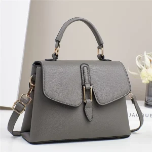 Foreign Trade Korean Style Women’s Fashion PU Handbag Zipper Single Strap Textured Shoulder Crossbody Bag Polyester Lining