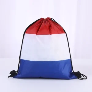 France World Country Flags Funny Sports Snackpack Gym String Bags Polyester Drawstring Backpack Bag for World Football Fans