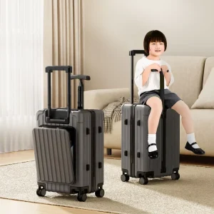 Front Opening 20 24 26 Inch Kids Ride On Trolley Luggage Large Capacity Storage Family Business Outing Travel Suitcase