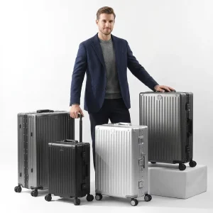 Front Opening Aluminium Magnesium Alloy Light Weight Eco Friendly Carry On Waterproof Aluminium Frame Anti Theft Suitcase Travel