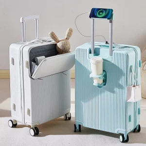 Front-opening Luggage Multifunctional Trolley Travel Bag Ultra-light Password Boarding case 20inch