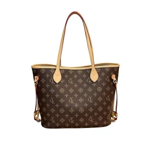 Functional PU Shoulder Bag Multi Compartment Letter Print Business Travel Tote for Professionals