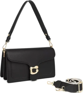 Genuine Leather Crossbody Bags for Women Trendy Small Cross Body Purse Shoulder Bag Leather Clutch with 2 Detachable Straps