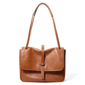 Genuine Leather Fashion Women’s Retro Tote Messenger Bag Handmade First Layer Cowhide Waterproof Shoulder Bag