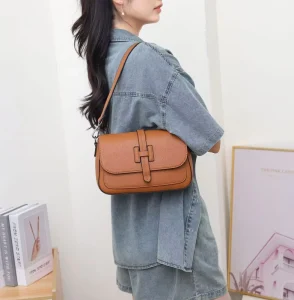 Genuine Leather Geometric Messenger Bag for Women Luxury Shoulder Bag Elegant Crossbody Purse Two Straps Waterproof