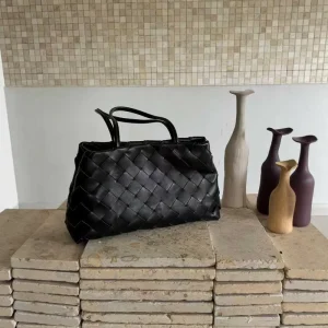 Genuine Leather Quilted Woven Tote Bag Handmade Large Capacity Shoulder Bag Underarm Bag Customized Women’s Bag Manufacturer