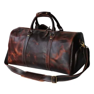 Genuine Leather Reisetasche Weekend Bag with Zipper Closure Luxury Leather Travel Bag