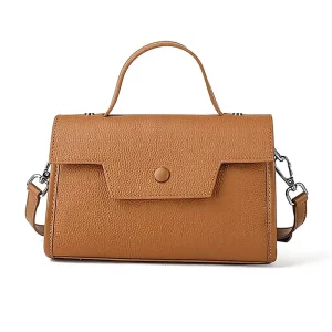 Genuine Leather Satchel Bag Women Small Crossbody Handbag ZIP Closure Adjustable Strap Multiple Compartments Stylish Top Handle