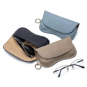 Genuine Leather Sunglasses Case Portable Eyeglasses Bag Creative Design High Grade Eyewear Pouch for Daily Use