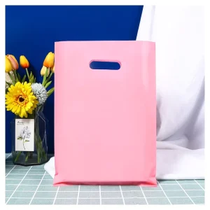 Glossy Plastic Retail Merchandise Bags for Small Business Retail Shopping Bags for Stores and More Reusable Plastic