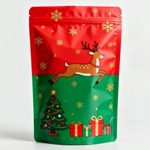 Glossy Stand up Candy Bags Zipper Pouch with Tear Notch Custom Printed for Gummy Bean Snack