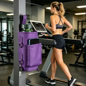 Gym Bag with Water Bottle Holder Ventilated Compartment Polyester Lining Luxury Magnetic Water Bottle Sleeve Bag