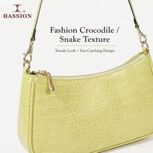 HASSION PU Leather Snake Pattern Women’s Shoulder Bag Vintage Fashion Zipper Handbag Ladies Purse OEM Custom