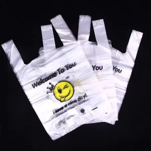 HDPE Eco Friendly T Shirt Plastic Shopping Bag Custom Printed Logo Disposable for Supermarket