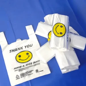 HDPE LDPE Handbags Compostable T-shirt Shopping Bag Single-layer Plastic Bags Custom Logo Printed