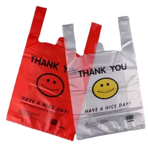 HDPE Smiling Face Clear Recyclable Side Gusset Bags with Customized LOGO for Supermarket Shopping