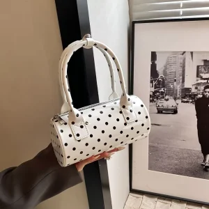 Handheld Cylinder Bag Women Korean Style Niche Single Shoulder Crossbody Bag Versatile Boston Polyester