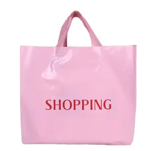 Heavy Duty Plastic Shopping Bags With Long Handle Tear Resistant Large Capacity Reusable Carry Bags for Supermarket