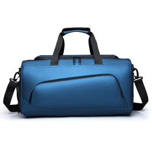 Heavy Duty Waterproof Faux Leather Duffel Gym Bag with Zipper & Hasp Closure Adjustable Strap 20-30L Capacity for Sports