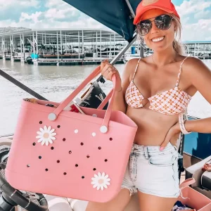 High Density Solid Color EVA Tote Bag Lightweight Impact Resistant Rubber Handbag for Backyard BBQ Beach Yoga Trip
