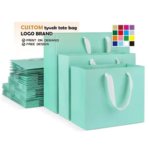 High End Kraft Paper Bags And Luxury Handmade With Colorful Logo Printing For Food And Shopping Gift Packaging Flexography