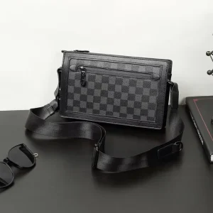 High-End Luxury Designer Men’s Small Messenger Shoulder Bag Custom All Printing Polyester Waterproof PU Leather