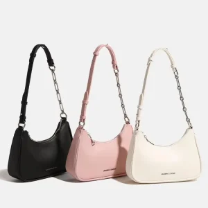 High End Quality Single Shoulder Bag Solid Color PU Small Underarm Bag Chain Square Crossbody Dumpling Bun Bag
