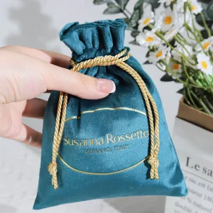 High End Velvet Drawstring Gift Packing Bag Soft Custom Logo Printed Perfume Jewelry Storage Dust Velvet Pouch