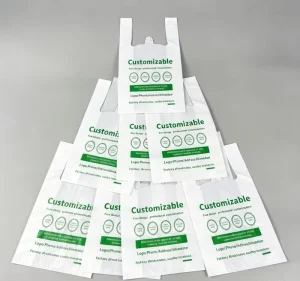 High Quality Custom Printed Logo Reusable PE Plastic T Shirt Shopping Bag with Gravure Printing for Supermarket Use