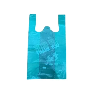 High Quality Custom Printed PE Plastic T Shirt Bag Supermarket Vest Handbag for Shopping with Custom Logo