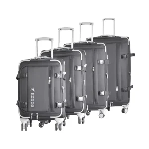 High Quality Factory 4 Pcs Sets Fabric Soft Luggage Set 5 Wheels Trolley Bag Business Travel Suitcase