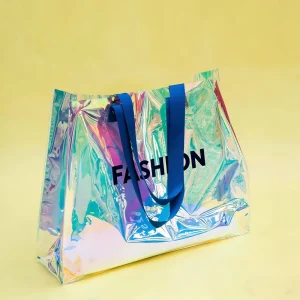High Quality Fashion PVC Shopping Tote Bag Customized Reusable Handbag Packaging Vacation Beach Tote Bags