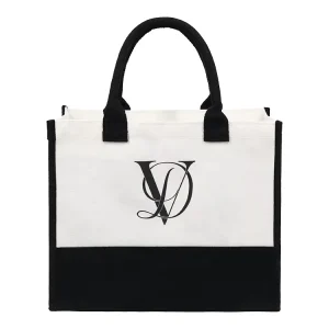 High Quality Fashion Wedding Gift Laminated White Black Canvas Tote Bags Custom Design Logo Printed