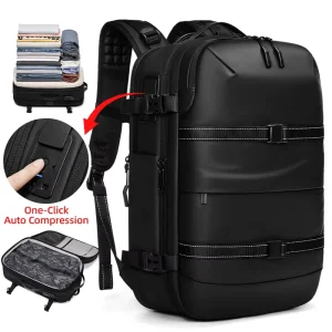 High Quality Large Space One-click Vacuum Compression Men Laptop Backpack with Battery Waterproof Durable Business Travel Bag