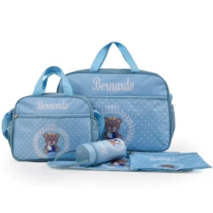 High Quality Mummy Bag Five Piece Set Baby Diapers Tote Bags Print Nylon Water Resistant