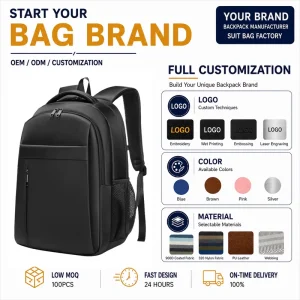 High Quality New Custom logo Oem Business Men Waterproof School Bags Laptop Backpack