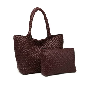 High Quality OEM ODM Internation Shopping PU Summer Luxury Handbags for Women European Style Handmade Woven Double Handles