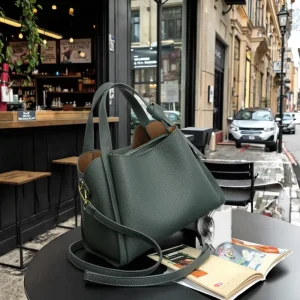 High Quality PU Leather Crossbody Bag Large Capacity Soft Leather Bucket Ladies Handbag Vintage Ladies Hand Bags