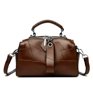 High Quality PU Women’s Handbag Large Capacity Bolsa Boston De PU Com Patchwork Vintage Design De Nicho Bolsa