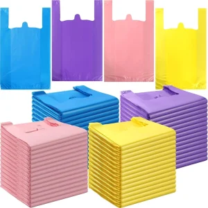 High Quality Reusable PE Plastic Custom Color T Shirt Shopping Bags with Gravure Printing for Supermarket