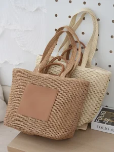 High Quality Straw Woven Versatile Commute Beach Tote Bag For Women Handbag