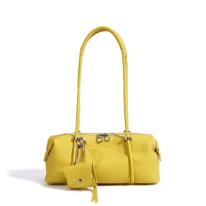 High Quality Vintage Lady Fashion Top Grain Leather Zip Single Shoulder Handbags