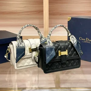 High Quality Women’s Trendy Luxury Vintage Lady PU Portable Shoulder Crossbody Bag Zipper Versatile Textured Modern