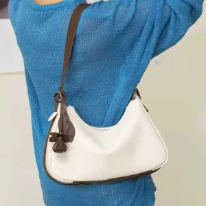 High-quality Genuine Leather Crescent Bag with Fashionable Simple Design Shoulder Bag Large Capacity Casual Crossbody Bag