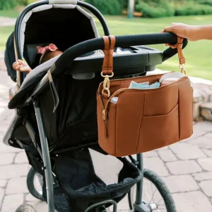 High quality Luxury PU Leather Diaper Backpack Set Easy to Clean Durable Leather Large Capacity Baby Product Storage Nappy Bag