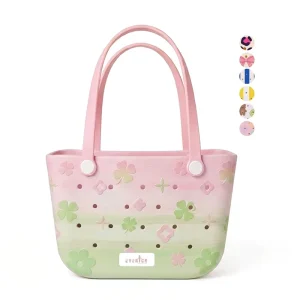 Hot Summer Fashion Croc Bag With Holes Waterproof EVA Rubber Silicone Open Custom for Women Handbag EVA Tote Bag