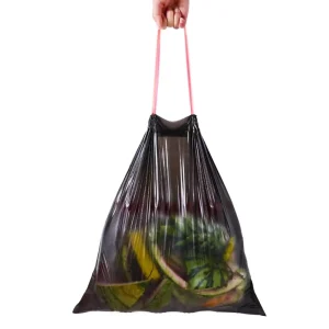 Household Large Capacity Recycled Plastic 30L 50L Colourful Draw String Trash Bags PE Bin Tall Kitchen Trash Garbage Bags